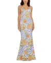 Dress The Population Giovanna Gown In Lavender Multi