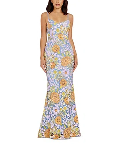 DRESS THE POPULATION DRESS THE POPULATION GIOVANNA PRINTED V NECK DRESS