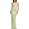 Dress The Population Giovanna Sleeveless Sequin Mermaid Maxi Dress In Green