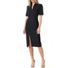 Dress The Population Gloria Front Zip Sheath Dress In Black Multi