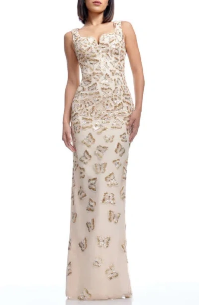 Dress The Population Goldie Sequin Butterfly Column Gown