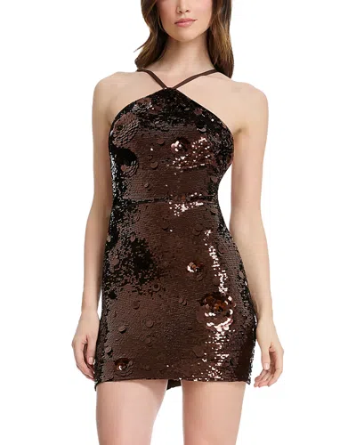 DRESS THE POPULATION DRESS THE POPULATION HALTER BODYCON MINI DRESS