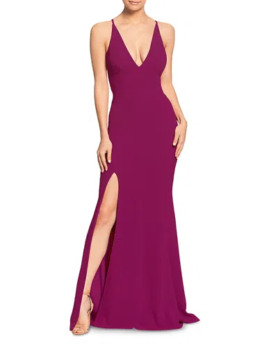 Dress The Population Iris Sleeveless Gown In Purple