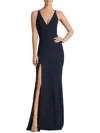 Dress The Population Iris Crepe Trumpet Gown In Blue