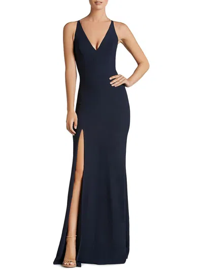 Dress the population sandra plunge crepe trumpet gown online