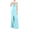 Dress The Population Iris Slit Crepe Gown In Multi