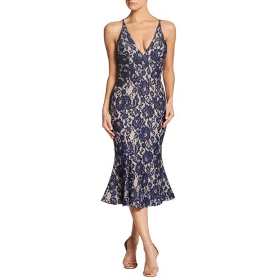 Dress The Population Isabelle Lace Flare Hem Cocktail Dress In Multi