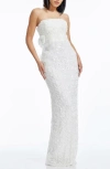 Dress The Population Ariana Embellished Gown In White