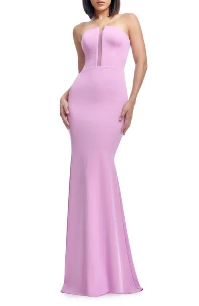 Dress The Population Izzy Strapless Mermaid Gown In Lavender