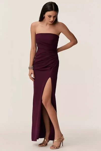 Dress The Population Jasmine Strapless Sheath Maxi Dress In Purple