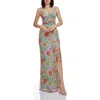 Dress The Population Jordan Metallic Floral Ruched Mermaid Gown