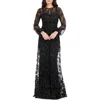 Dress The Population Joss Floral Appliqué Lace Jacket In Black