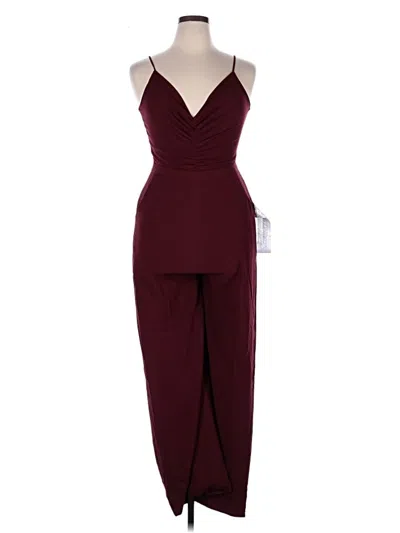 Dress The Population Jumpsuit In Burgundy