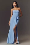 Dress The Population Kai Crepe Maxi Dress In Blue