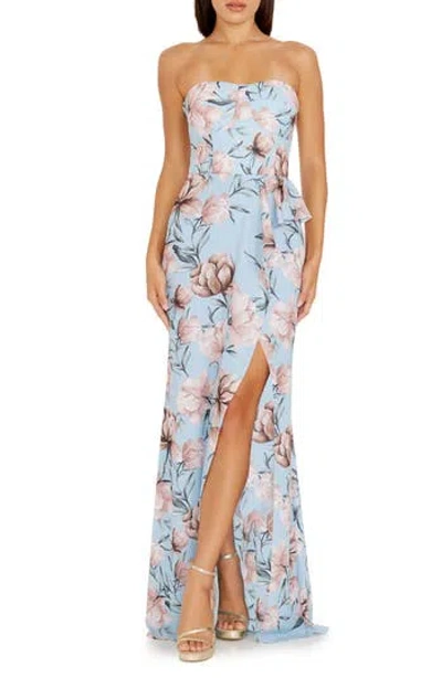 Dress The Population Kai Floral Strapless Maxi Dress In Multi