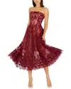 Dress The Population Kailyn A-line Dress In Burgundy