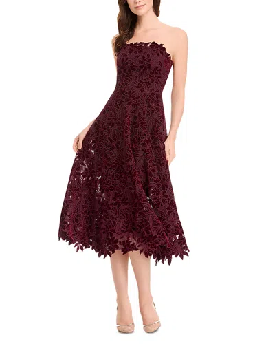 Dress The Population Kailyn Strapless Lace Dress In Burgundy