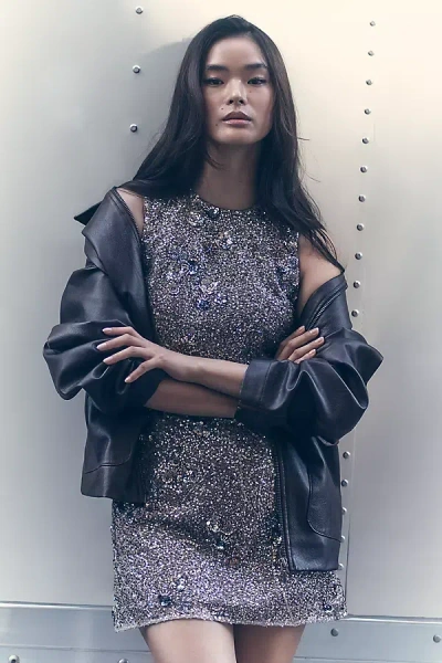 Dress The Population Katherine Sleeveless Mini Dress In Blue