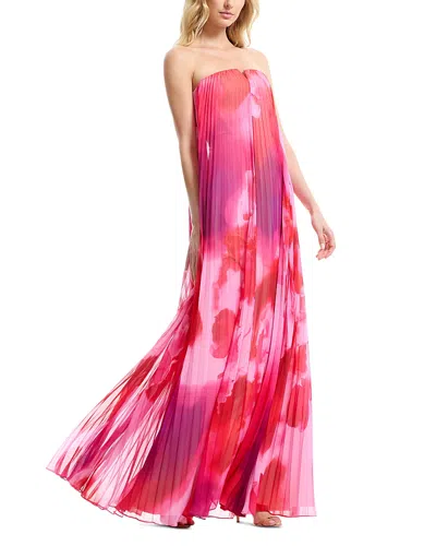 Dress The Population Kelston Strapless Pleated Dress In Multi