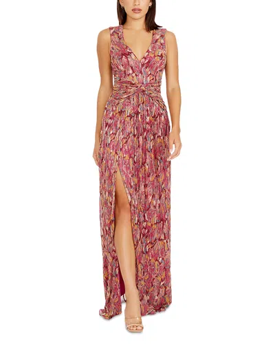 DRESS THE POPULATION DRESS THE POPULATION LEANNA FRONT KNOT STRETCH GOWN