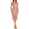 Dress The Population Lia Bead & Flower Appliqué Sheath Dress In Mauve Multi