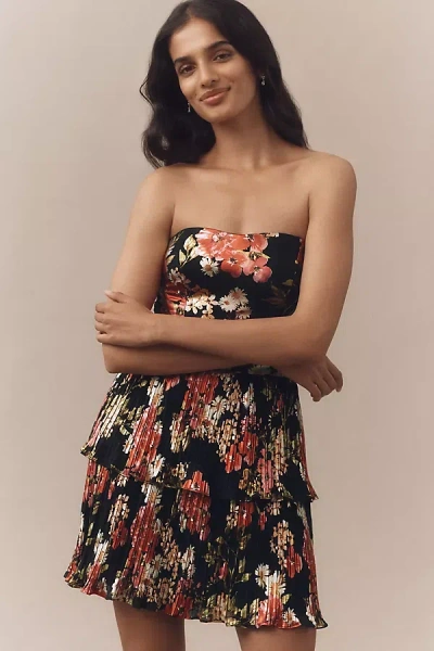 Dress The Population Libby Strapless Mini Dress In Black