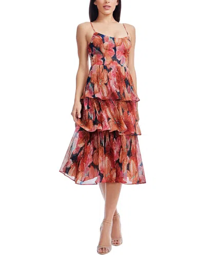 Dress The Population Loretta A-line Dress In Orange