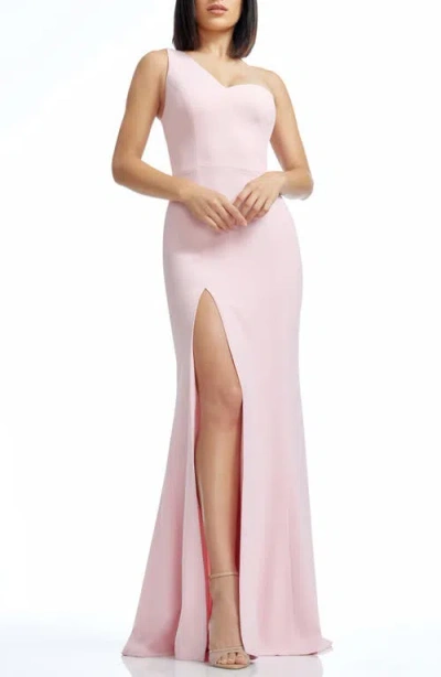 Dress The Population Magdalynn One Shoulder Mermaid Gown In Vintage Pink