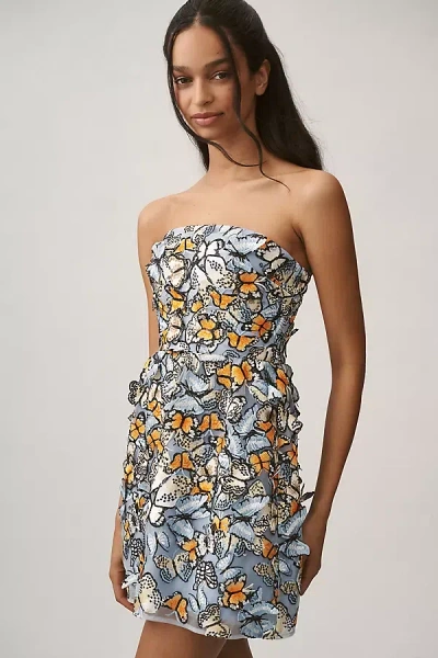 Dress The Population Marilyn Strapless Mini Dress In Multi