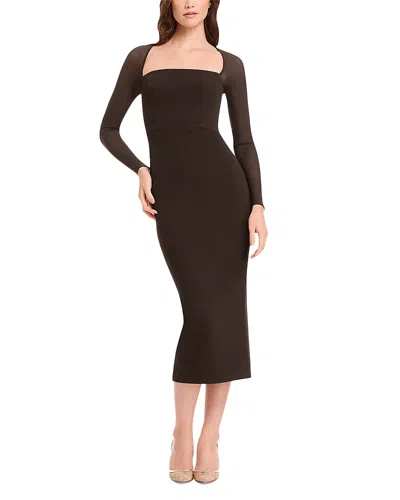 Dress The Population Maxine Midi Dress In Brown