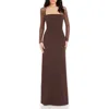 Dress The Population Maxwell Square Neck Long Sleeve Gown