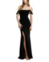 Dress The Population Melania Off-the-shoulder Gown In Black