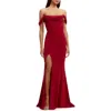 Dress The Population Melania Off The Shoulder Gown In Red