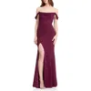 Dress The Population Melania Off The Shoulder Gown In Burgundy