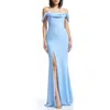 Dress The Population Melania Off-the-shoulder Gown In Sky