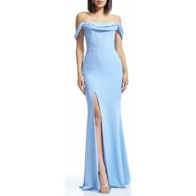 DRESS THE POPULATION DRESS THE POPULATION MELANIA OFF THE SHOULDER GOWN