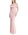 Dress The Population Melania Off-the-shoulder Gown In Vintage Pink