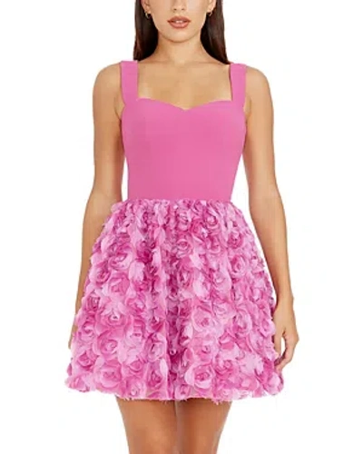 Dress The Population Melanie Mini Dress In Bright Fuchsia