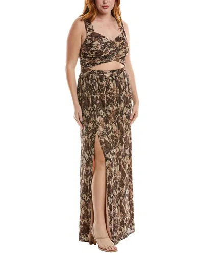 Dress The Population Mirabella Maxi Dress In Brown