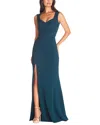 Dress The Population Monroe Side Slit Gown In Blue