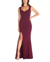 Dress The Population Monroe Side Slit Gown In White