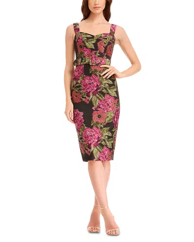 Dress The Population Nicole Brocade Dress In Multi