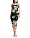 Dress The Population Nicole Sequin Floral Cocktail Sheath Dress In Black Multi