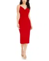 Dress The Population Nikki Womens Cowl Neck Open Back Cocktail And Party Dress In Rouge