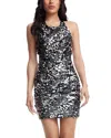 Dress The Population Oaklyn Sequin & Paillette Halter Neck Minidress In Silver Multi