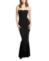 Dress The Population Paris Ruffle Strapless Mermaid Gown In Black