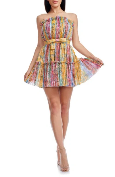 Dress The Population Petra Metallic Strapless Cocktail Minidress