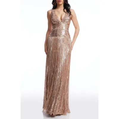 Dress The Population Reign Dress In Gold