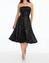 Dress The Population Ruby Sequin Strapless Cocktail Dress In Black