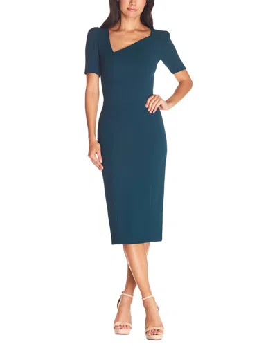 Dress The Population Ruth Dress In Pine In Blue